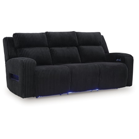 Pwr Rec Sofa With Adj Headrest