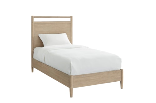 Transitional Twin Panel Bed with USB Ports