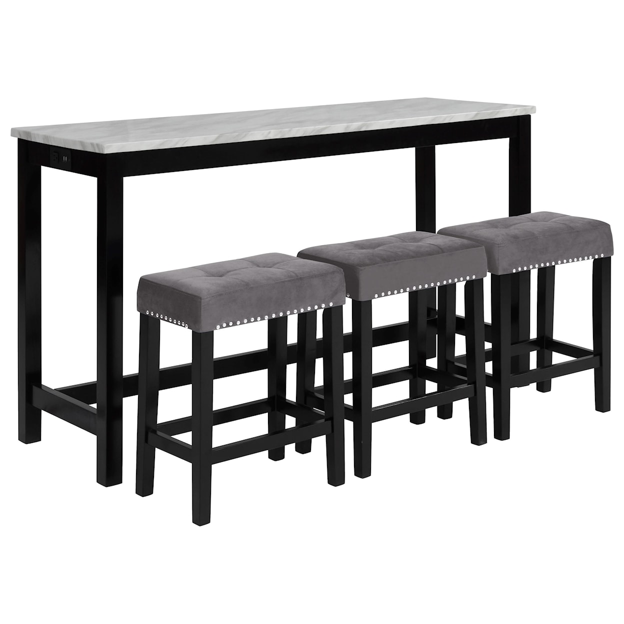 New Classic Celeste Theater Bar Table W/ 3 Stools