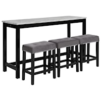 Transitional Theater Bar Table W/ 3 Stools
