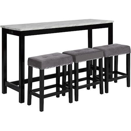Theater Bar Table W/ 3 Stools