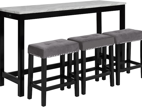 Theater Bar Table W/ 3 Stools