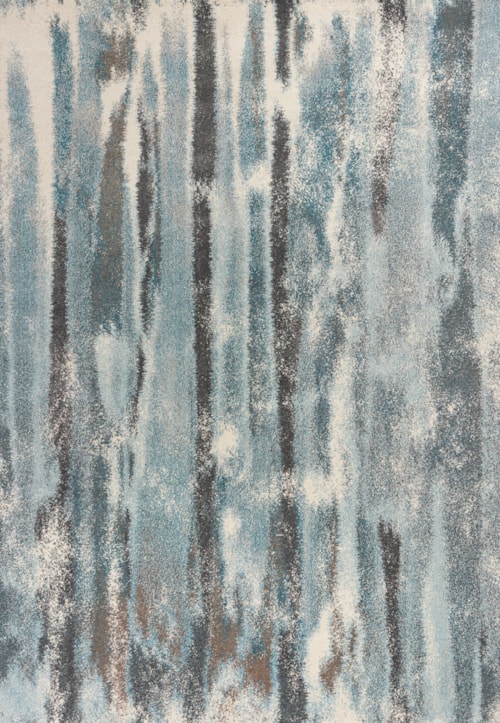 4'11" X 3'3" Teal Moderne Area Rug
