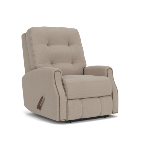 Button Tufted Manual Recliner with Nailheads