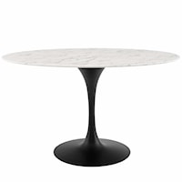 54" Oval Artificial Marble Dining Table