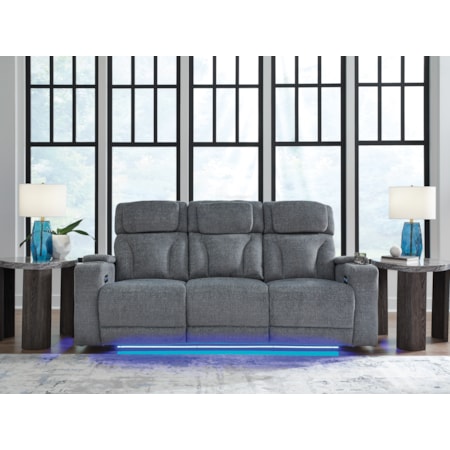 Pwr Rec Sofa With Adj Headrest