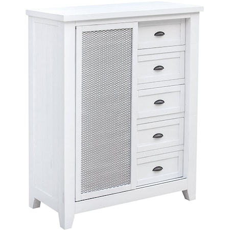 5-Drawer Sliding Door Chest