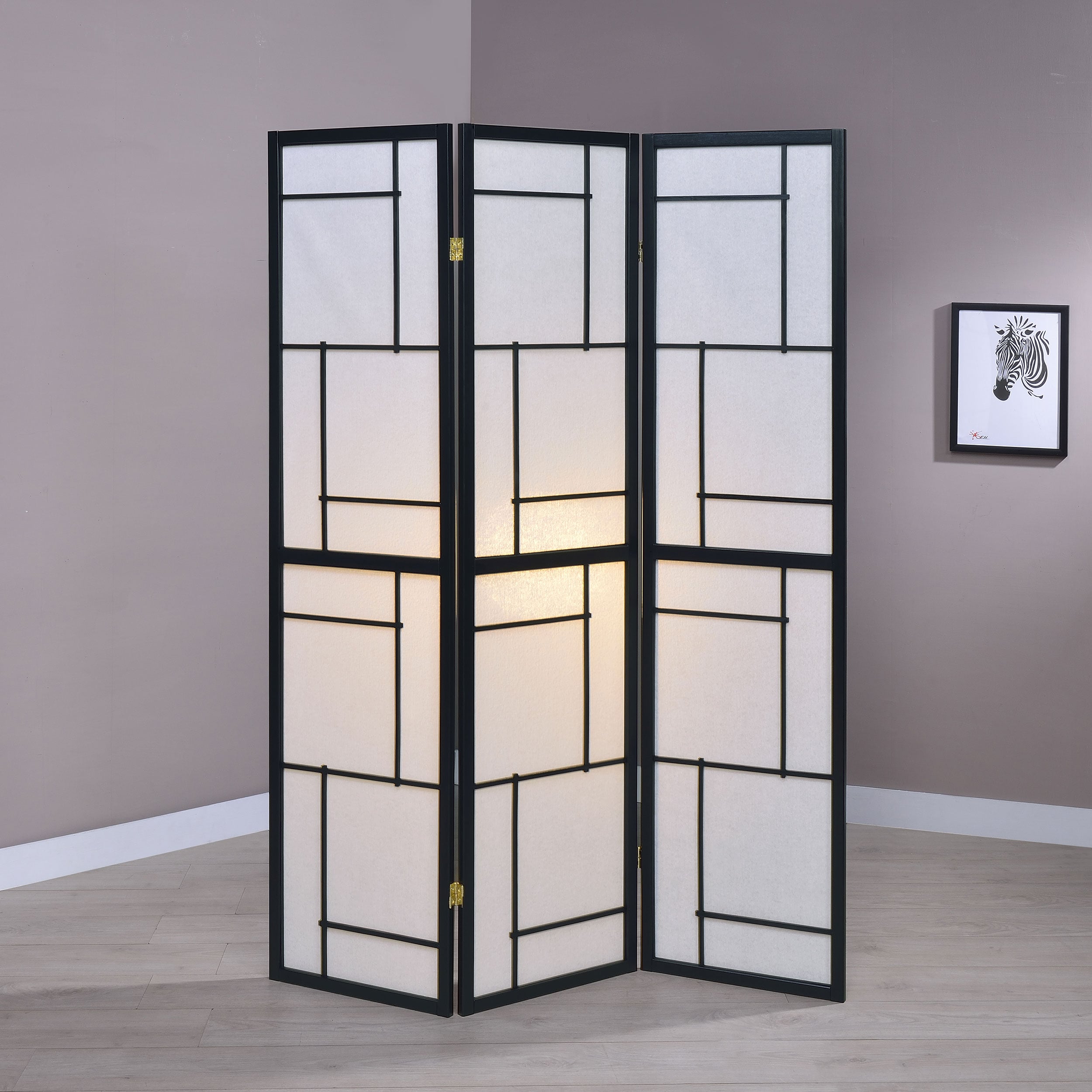 Coaster Damis 3-Panel Room Divider Folding Shoji Screen