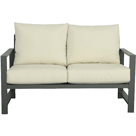 Transitional Outdoor Loveseat