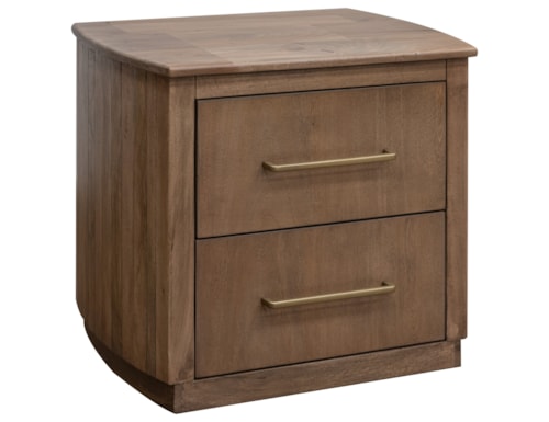 Contemporary 2-Drawer Nightstand with Microfiber-Lined Top Drawer