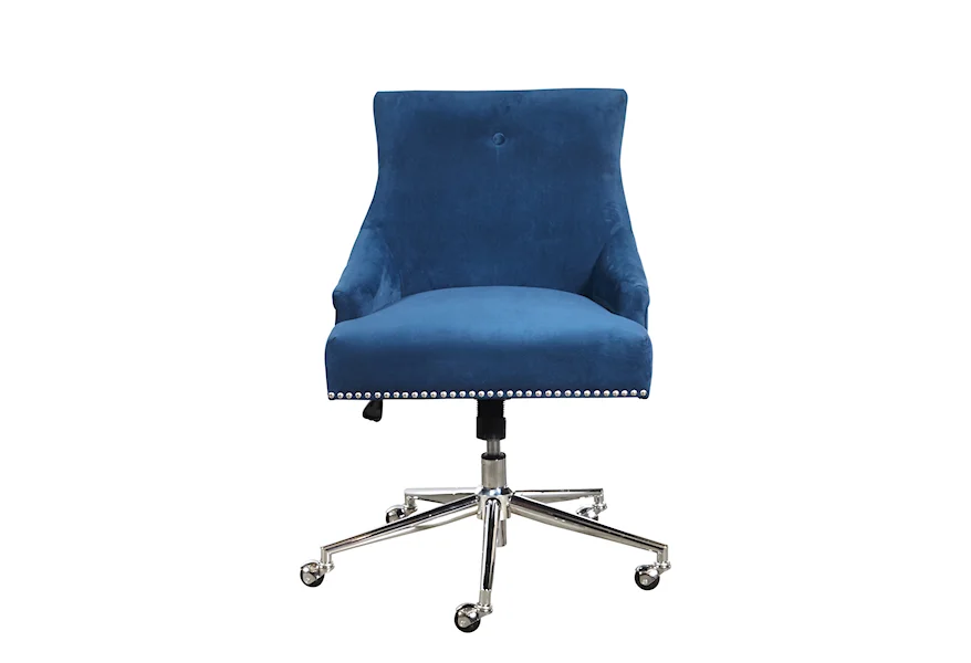 Home Office Navy Button Back Home Office Chair by Accentrics Home at Corner Furniture