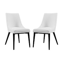 Viscount Vinyl Dining Side Chair - Black/White - Set of 2