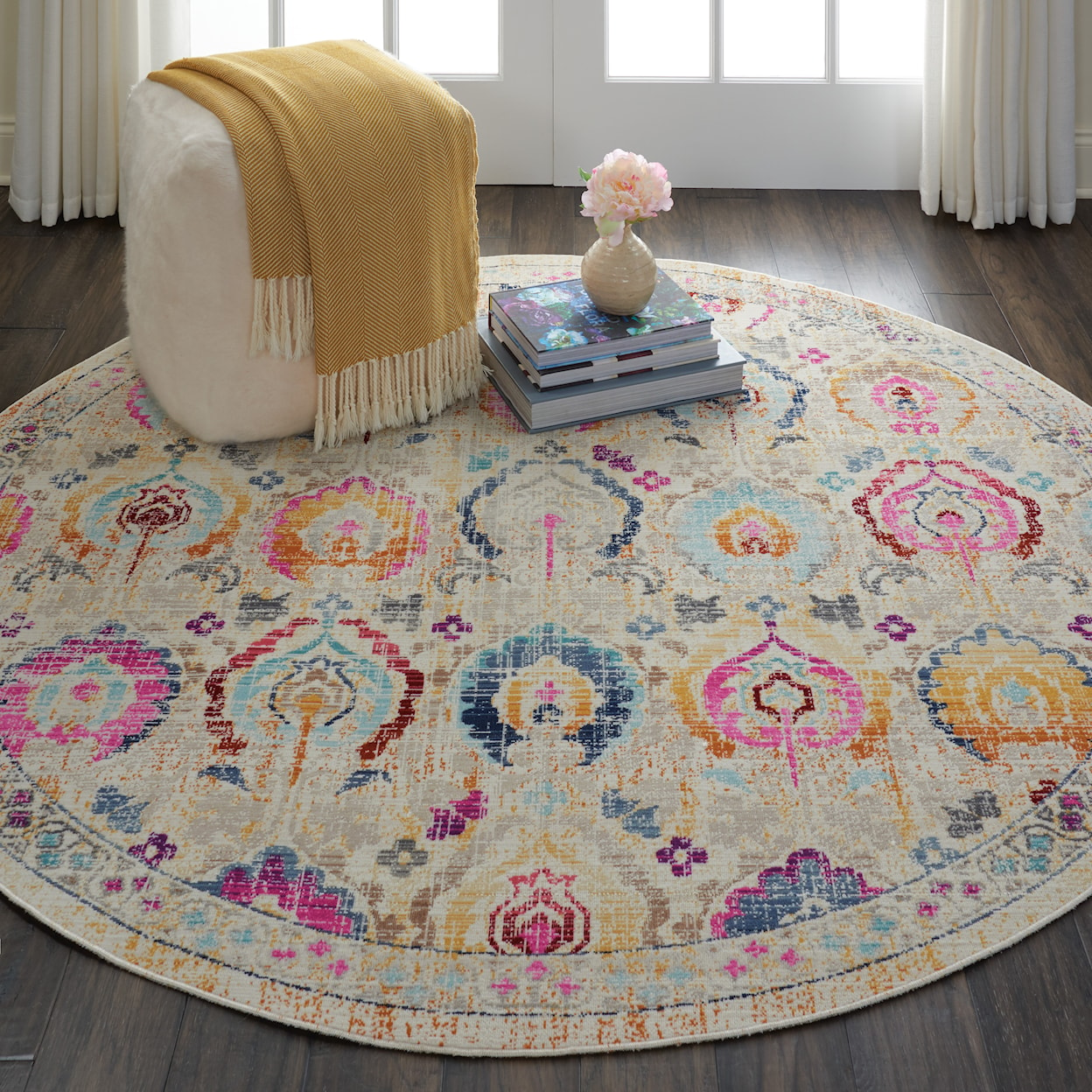 Nourison Vintage Kashan 6' Round  Rug