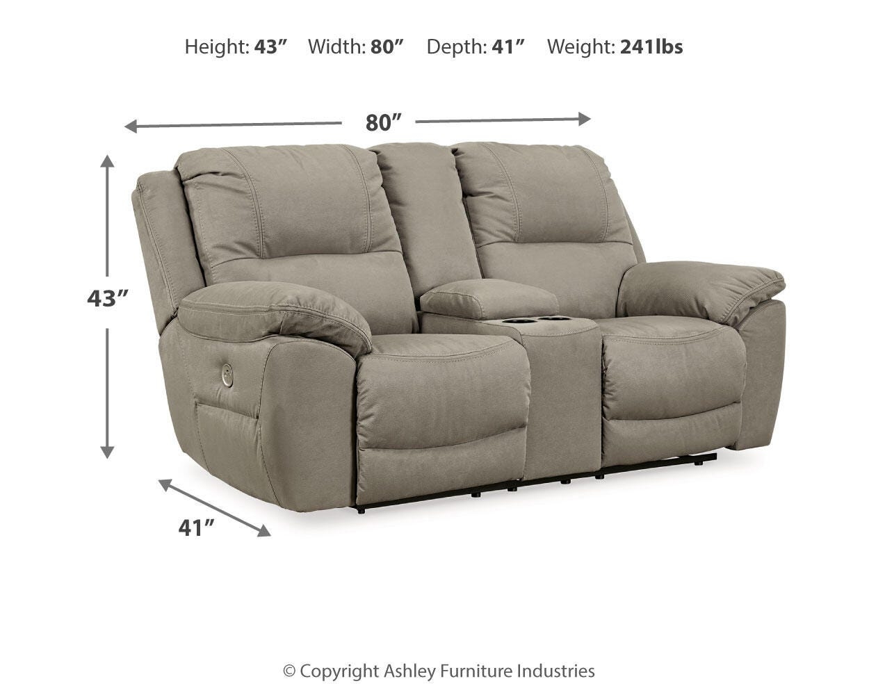 Signature Design by Ashley Next-Gen Gaucho Dbl Rec Pwr Loveseat W/ Console