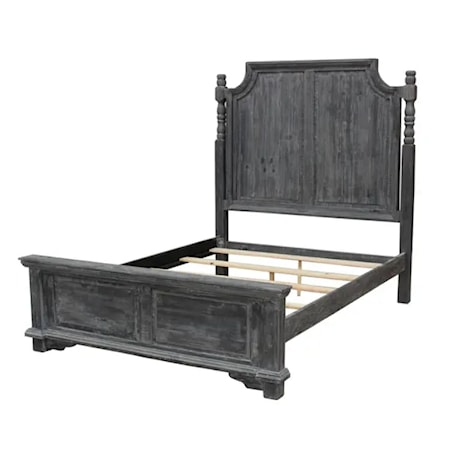 Distressed Queen Panel Bed