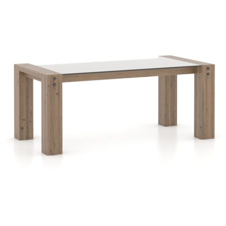 Rectangular glass table