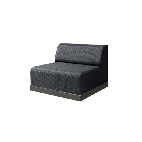 Padded Armless Chair With Woven In Reticulated Foam - Coal / Smoke