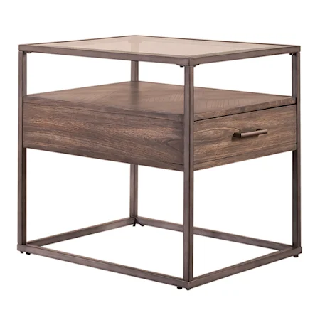 Contemporary End Table with Drawer