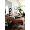 Best Home Furnishings Trafton Leather Sectional Sofa w/ Chaise & Wood Feet