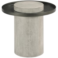 Contemporary End Table with Metal Top