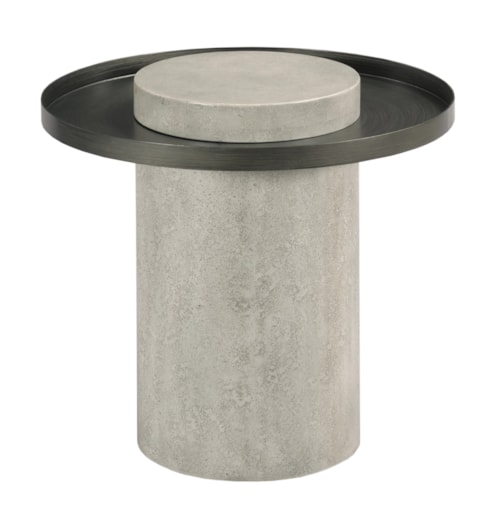 Contemporary End Table with Metal Top
