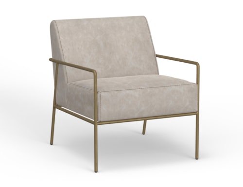 Contemporary Accent Armchair with Gold Frame