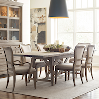 7-Piece Dining Set with Clarendon Table and Upholstered Chairs