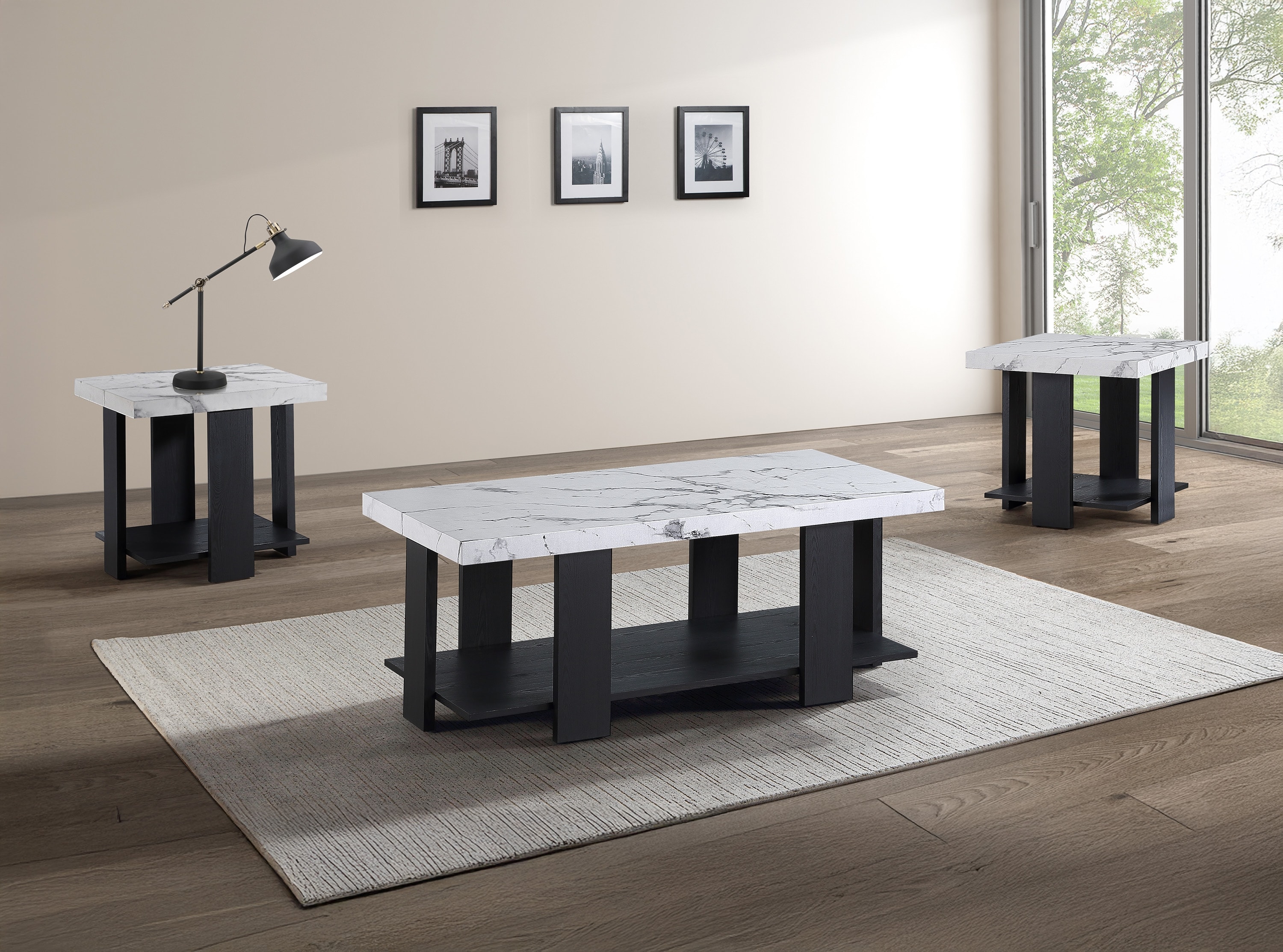 Crown Mark BORIS 4230SET-MBL Boris 3-Pk Cocktail Set-Faux Marble ...