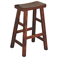 Solid Wood 30"H Saddle Seat Stool, Wood Seat