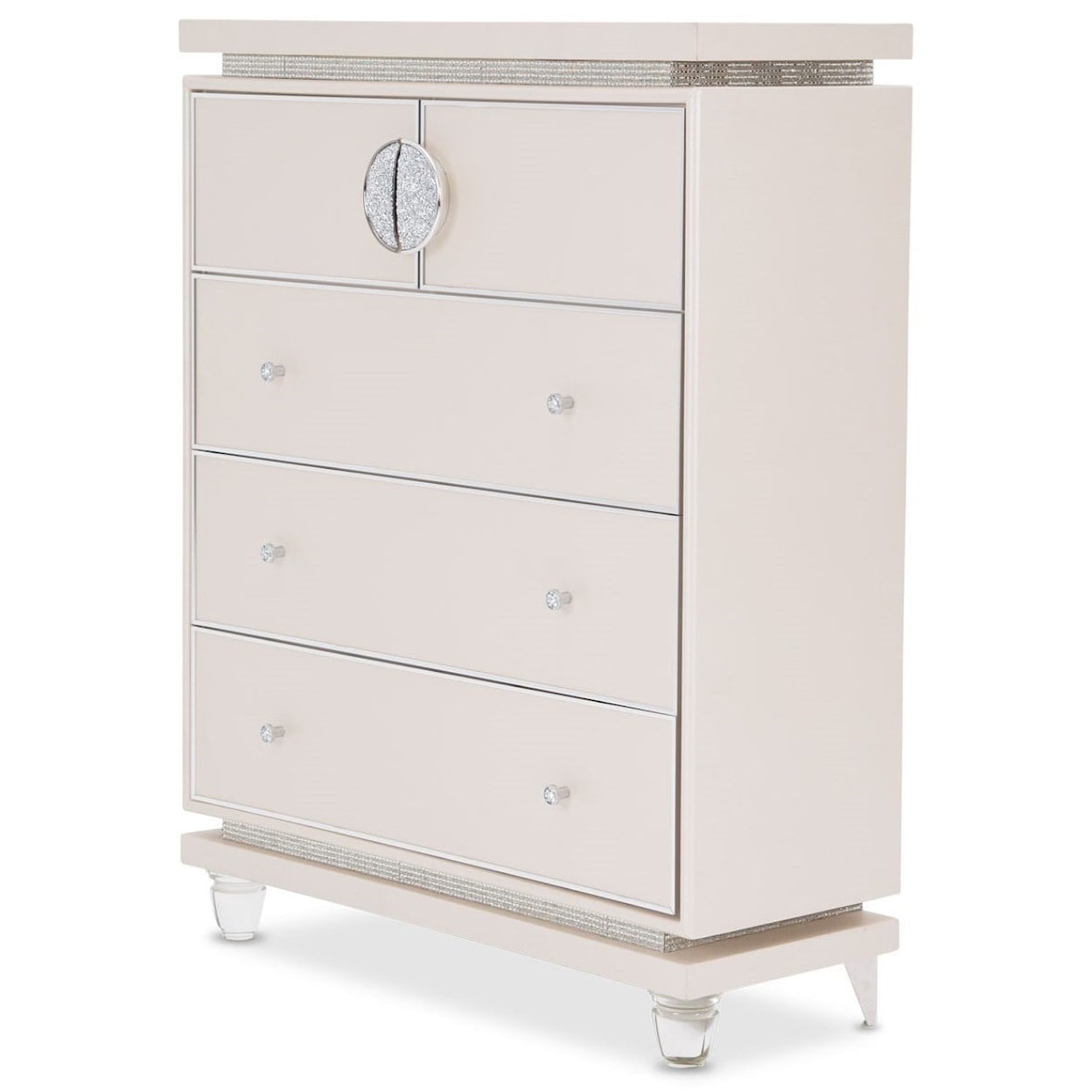 Michael Amini Glimmering Heights Upholstered 5-Drawer Chest