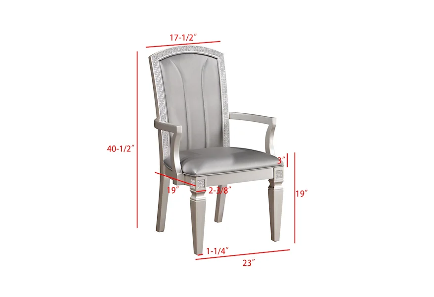 Klina Dining Arm Chair by Crown Mark at Royal Furniture