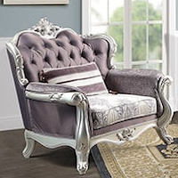 Glam Arm Chair with Tufted Back