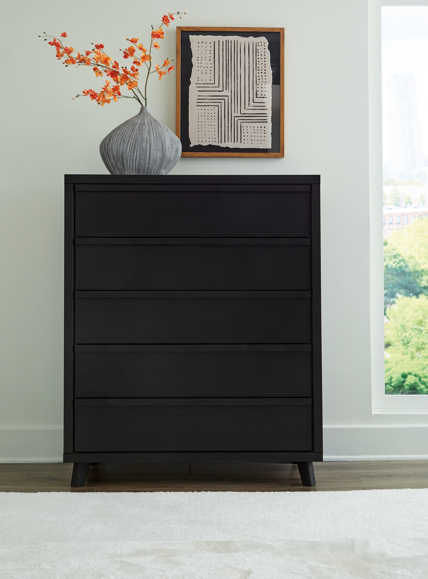 Five Drawer Wide Chest