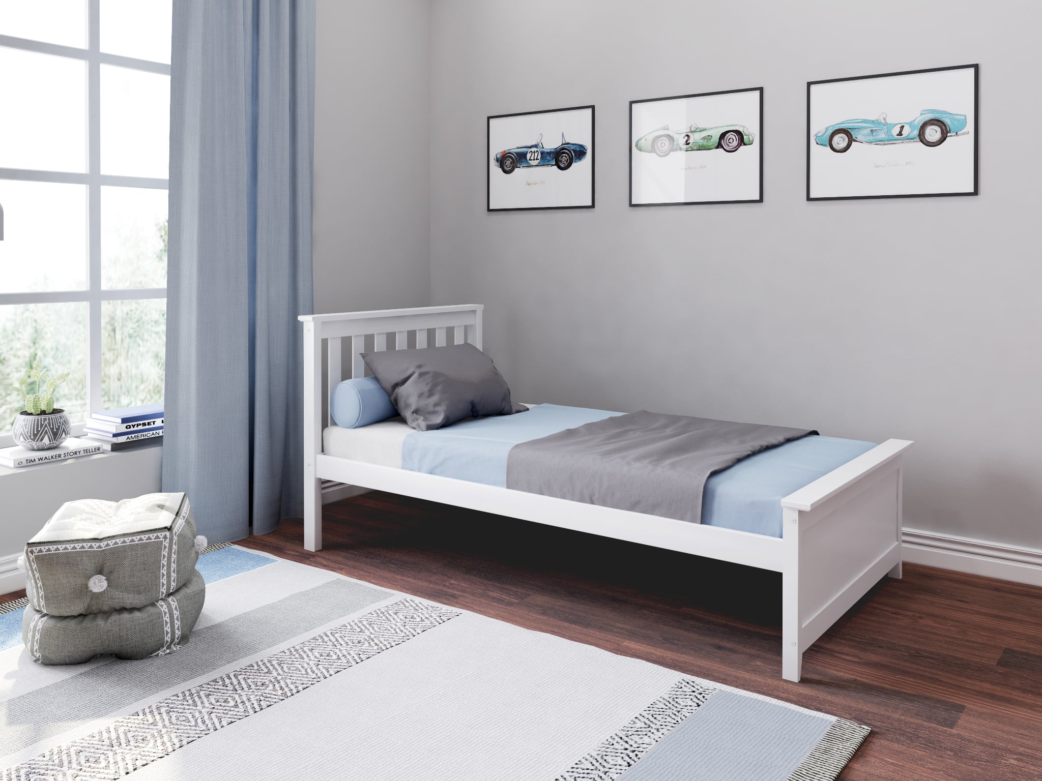 Jackpot Kids Single Beds Youth Twin Single Bed in White