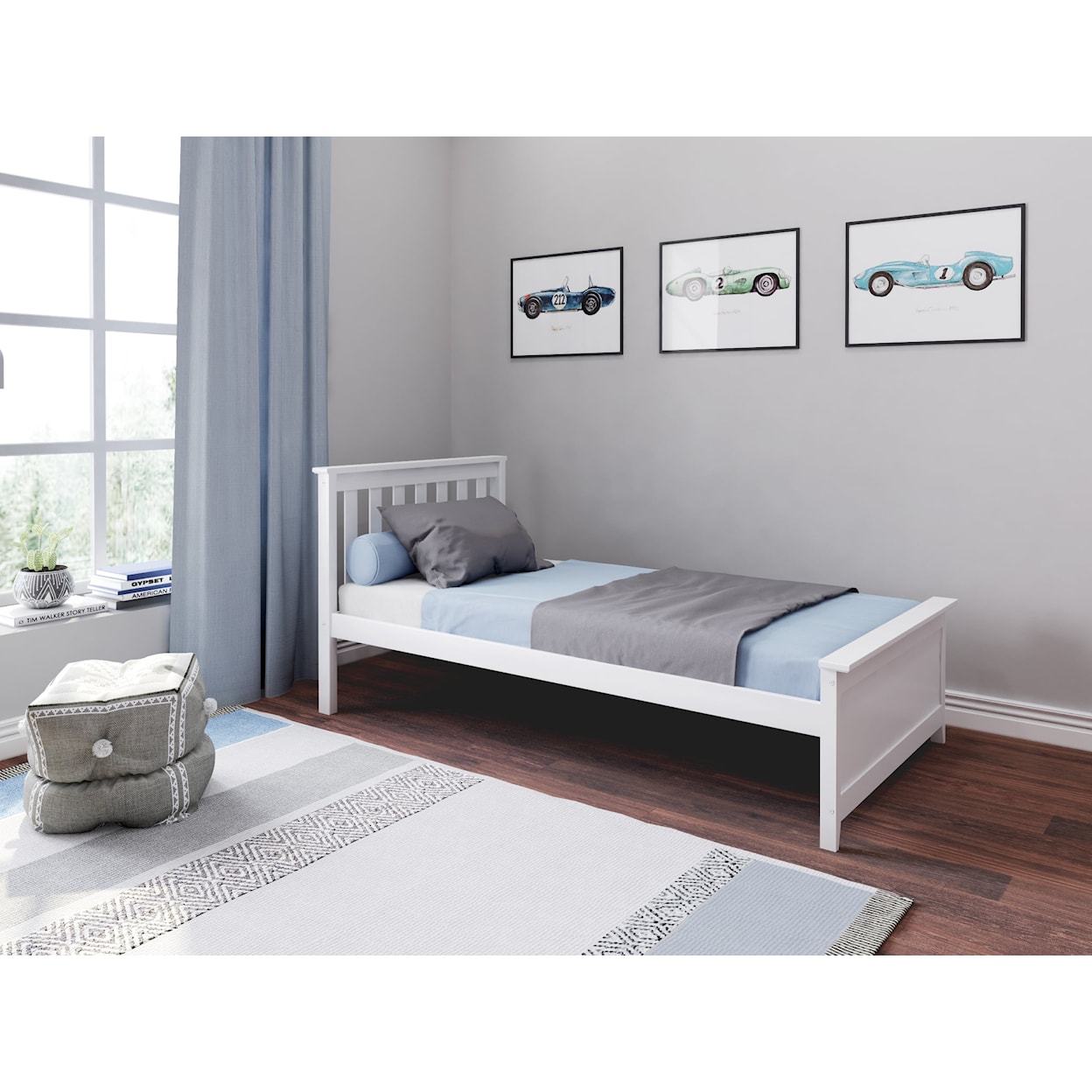 Jackpot Kids Single Beds Youth Twin Single Bed in White