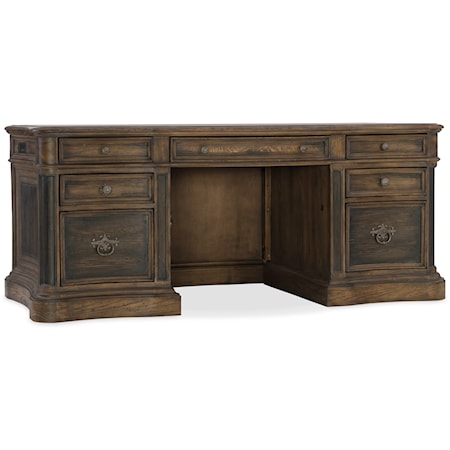 Traditional Executive Desk with Locking File Drawer