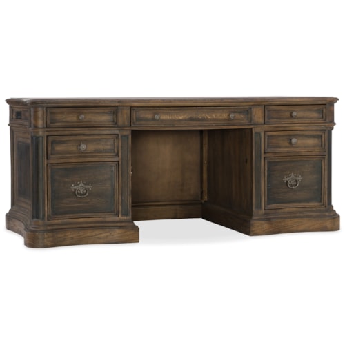 Traditional Executive Desk with Locking File Drawer