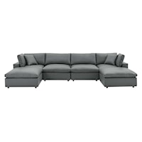 6-Piece Vegan Leather Sectional Sofa