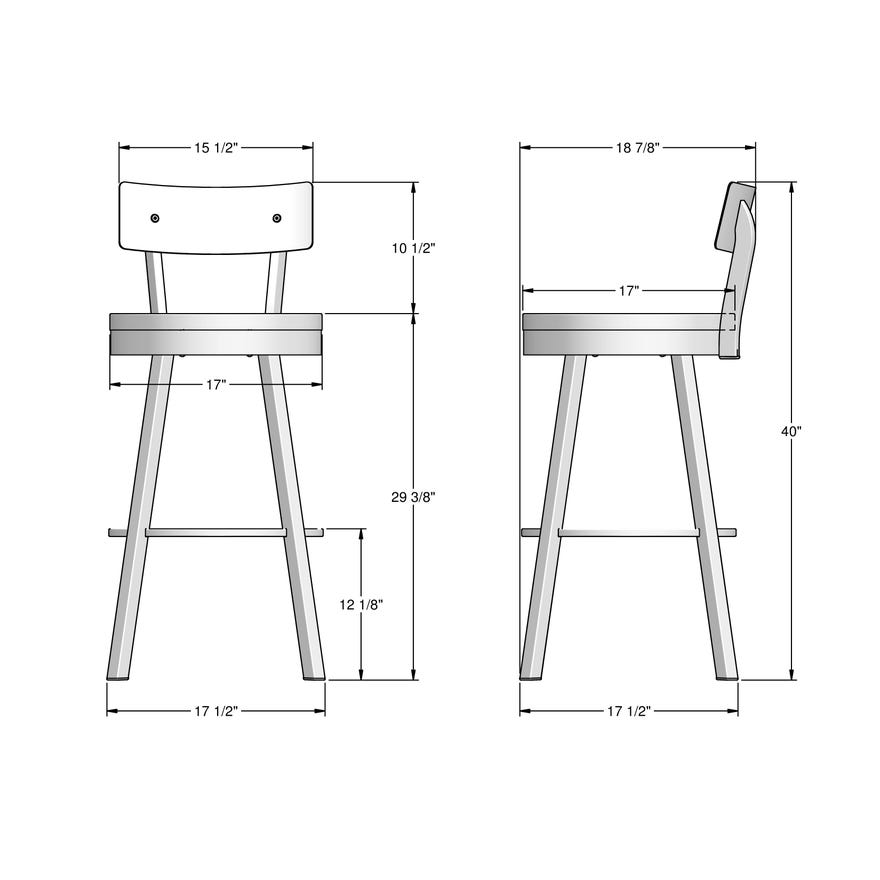 Amisco Lauren Bar Height Swivel Stool
