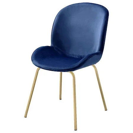 Contemporary Side Chair with Metal Legs (Set of 2)