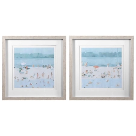 Sea Glass Sandbar Framed Prints, Set/2