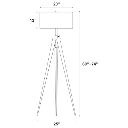 60-inch Drum Shade Tripod Floor Lamp