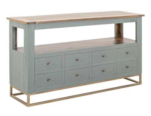 Transitional 8-Drawer Sofa Table