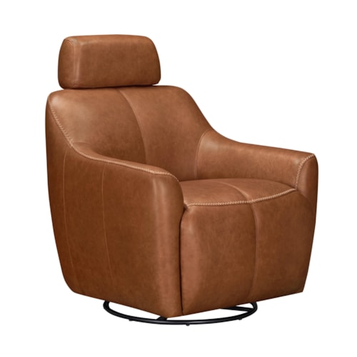 Contemporary Swivel Gliding Chair with Padded Headrest