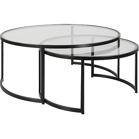 Rhea Black Nesting Coffee Tables S/2