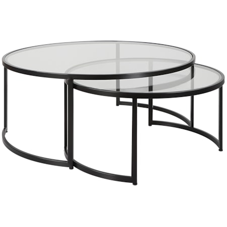 Rhea Black Nesting Coffee Tables S/2