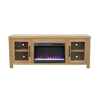 Transitional 69" Fireplace TV Stand with Wire Management