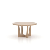 Contemporary Round Wood Table