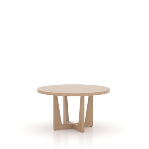 Contemporary Round Wood Table
