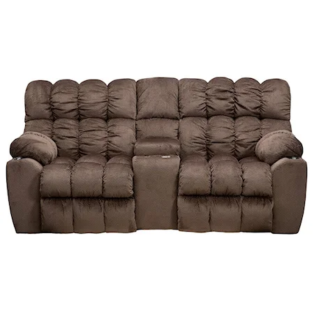 Casual Styled Reclining Console Loveseat